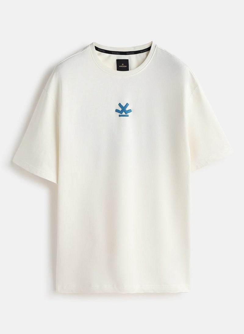 Wrogn Puff Printed Oversized T-Shirt | Off White - Image 2